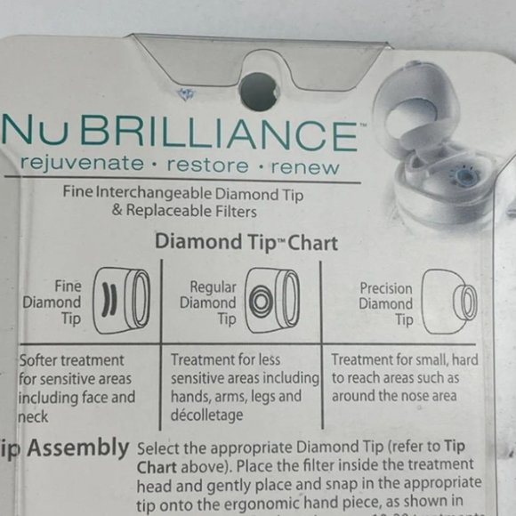NuBrilliance 1 Fine Interchangeable Diamond Tip &10 Replacement Filters 30217FCS - Picture 6 of 7